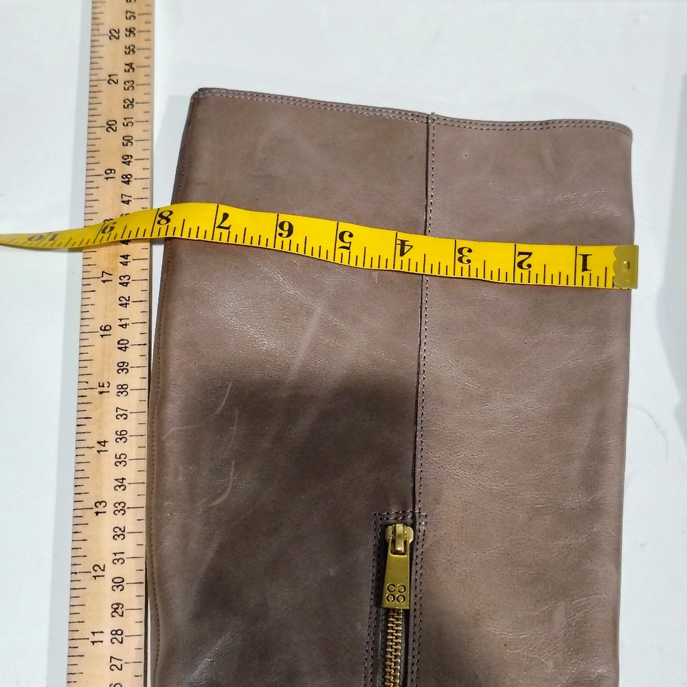 Coach "Dorthy" Tan Leather Wedge Boots Size 10B - Picture 11 of 16